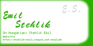 emil stehlik business card
